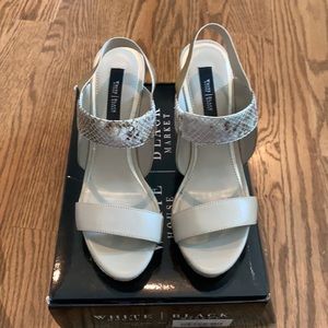 WHBM Neutral Wedges Tan and Snakeskin